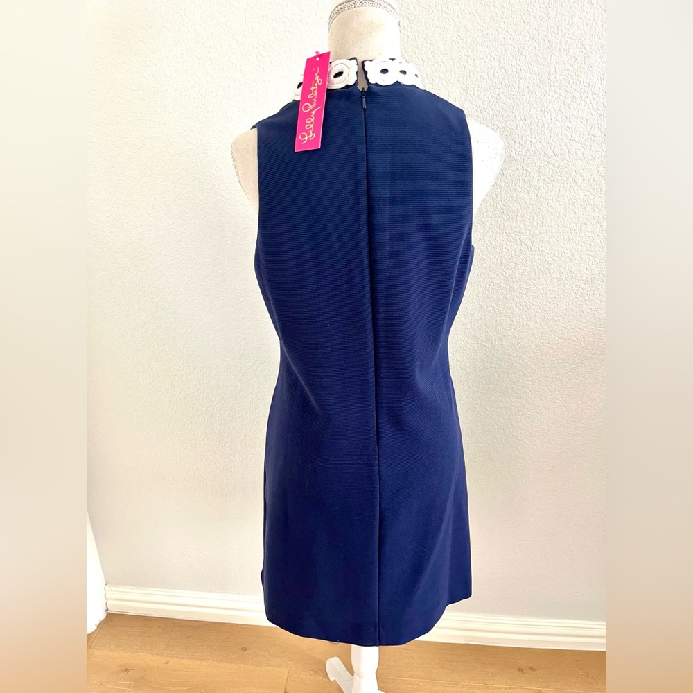 Lilly Pulitzer Navy Calista Dress with White Trim - Picture 2 of 5
